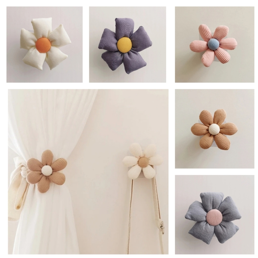 Plush Flower Wood‎ Sticky Hook Wall Art NEW-Multiple…